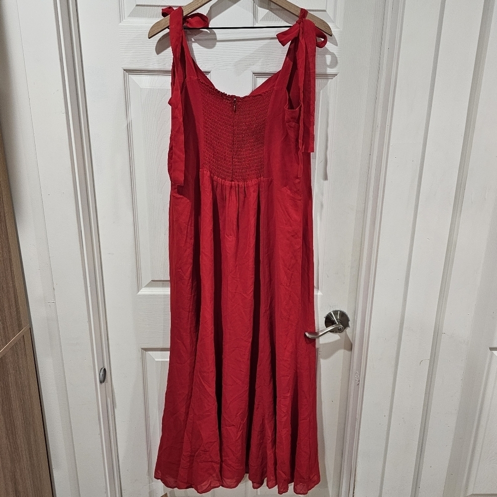 Reformation Twilight Dress Cherry Red - Picture 3 of 8